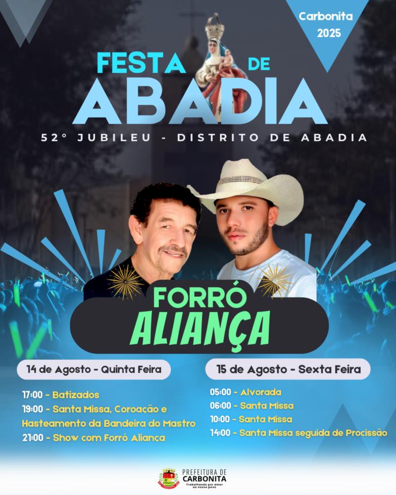 VEM AÍ O 52º JUBILEU DE ABADIA!