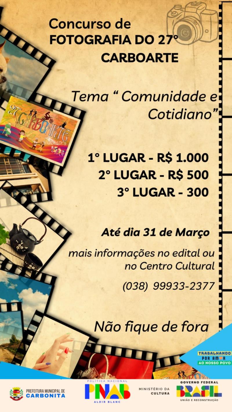 Inscrições abertas para o COncurso de fotografia do 27º Carboarte