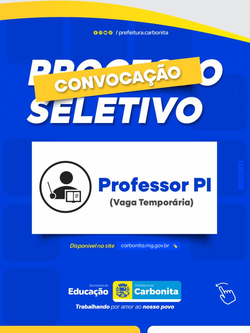 Convocação Vaga temporário Professor PI