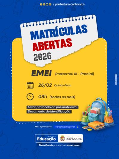 MATRÍCULAS PARA MATERNAL III PARCIAL