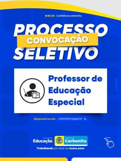 Convocação Vaga temporário Professor Educação Especial