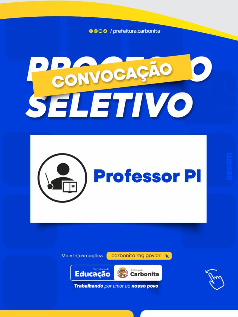 Convocação Vaga temporário Professor PI