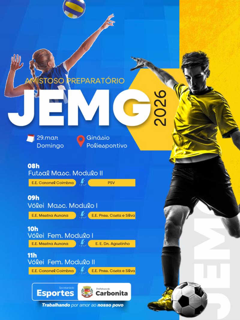 DOMINGO É DIA DE PREPARAÇÃO PARA O JEMG 2026