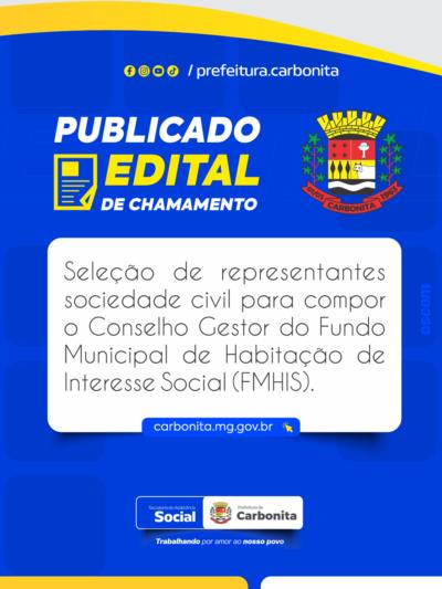 Edital de chamamento para o Conselho gestor de Habitação
