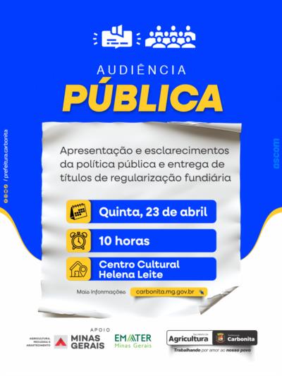 Audiência Pública e a entrega de títulos de regularização fundiária