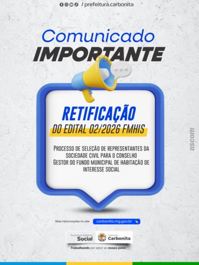 Retificação do Edital 02/2026 FMHIS
