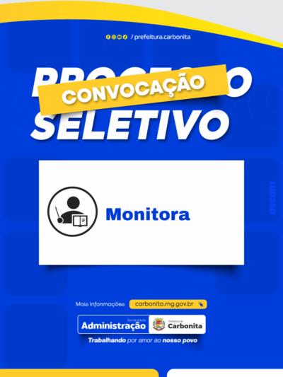 CONVOCAÇÃO: Vaga para Monitora